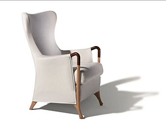 Poltrona in tessuto con braccioli GIORGETTI Wing