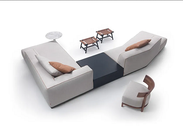 Divano angolare in tessuto con porta-riviste integrato FLEXFORM PERRY fabbrica FLEXFORM dall'Italia. Foto №6