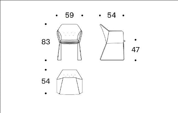 Sedia in tessuto con braccioli base a slitta Saba collezione New York by Marras fabbrica SABA dall'Italia. Foto №10