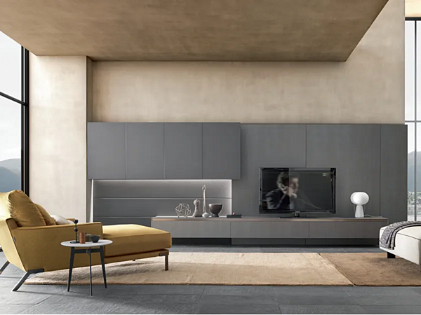Sistema TV a muro in legno Milltech MODULNOVA Skill fabbrica Modulnova dall'Italia. Foto №1