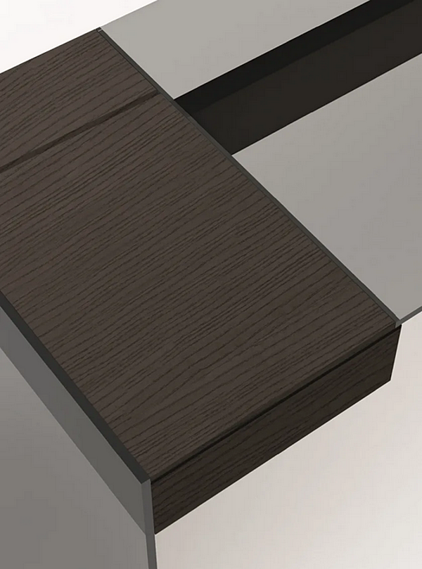 Scrivania in vetro e acciaio inox con cassetti Gallotti&Radice Air Desk W fabbrica Gallotti & Radice dall'Italia. Foto №3