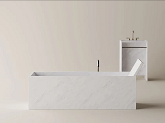 Ванна из мрамора прямоугольной формы AGAPE Face a Face fabbrica Agape dall'Italia