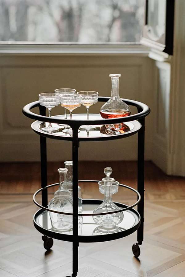 Троллей с деревянной и стеклянной столешницей POLTRONA FRAU DUO fabbrica POLTRONA FRAU dall'Italia. Foto №7