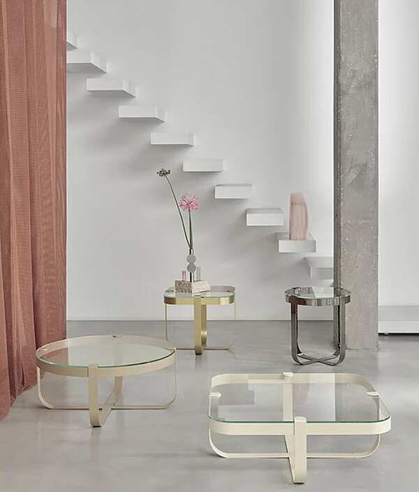 Tavolino da caffè quadrato in vetro e ferro SABA Ring fabbrica SABA dall'Italia. Foto №3