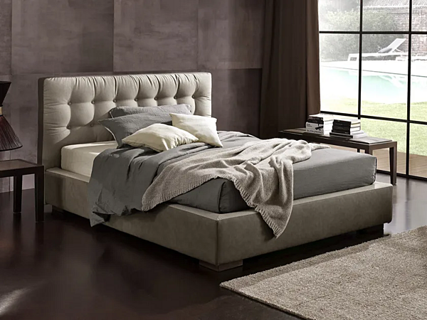 Letto matrimoniale imbottito con testiera trapuntata Duomo Design Parigi fabbrica Duomo Design dall'Italia. Foto №1