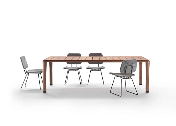 Tavolo da giardino rettangolare in iroko FLEXFORM collezione KOBO fabbrica FLEXFORM dall'Italia. Foto №3