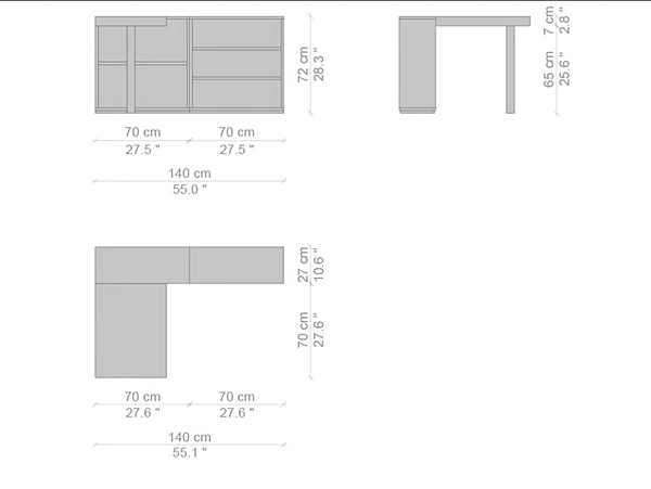 Scrivania angolare in legno con libreria CASSINA LC16 016 fabbrica CASSINA dall'Italia. Foto №3