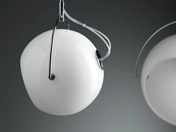Lampada a sospensione in metallo cromato bianco Fabbian Beluga fabbrica Fabbian dall'Italia. Foto №5
