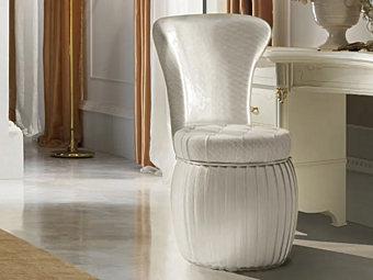 Pouf rotondo in tessuto con schienale imbottito CASA +39 DIAMANTE 2124