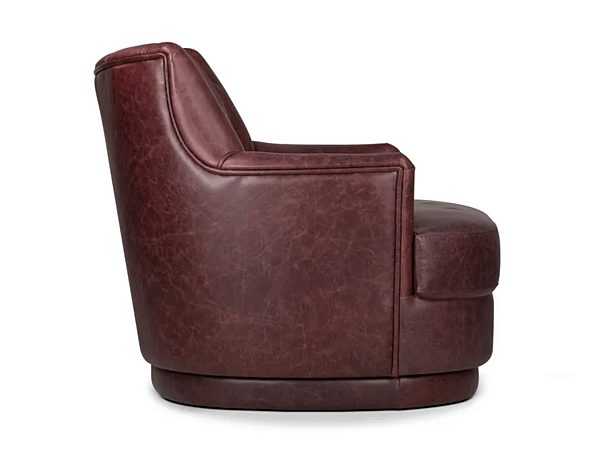 Poltrona in pelle imbottita con braccioli prugna BRABBU fabbrica BRABBU dall'Italia. Foto №3