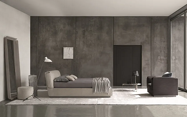 Letto matrimoniale con testiera imbottita Flou Gentleman fabbrica Flou dall'Italia. Foto №4