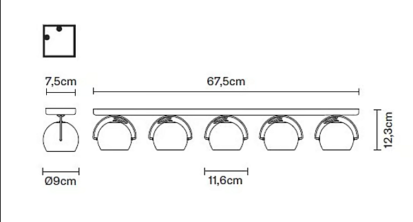 Lampada da soffitto regolabile in bianco Fabbian collezione Beluga fabbrica Fabbian dall'Italia. Foto №4