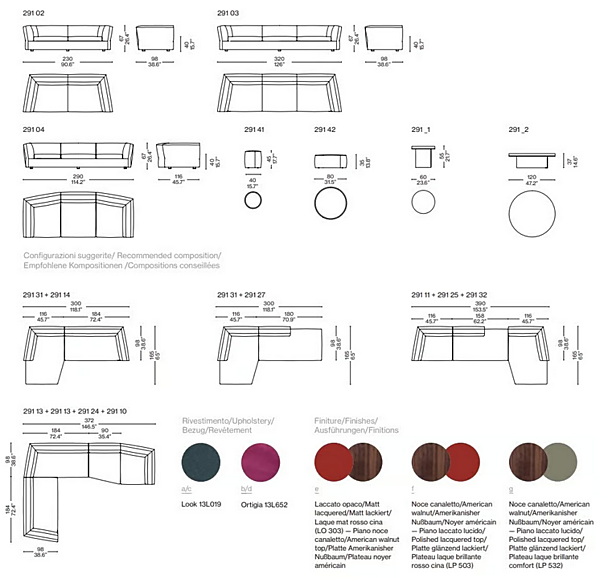 Divano modulare in tessuto CASSINA Dress Up 291 fabbrica CASSINA dall'Italia. Foto №8