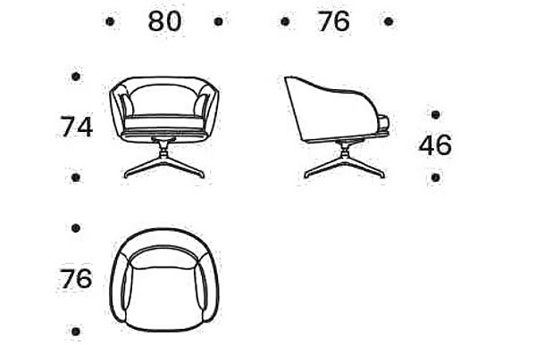 Poltrona girevole con rivestimento sfoderabile Saba collezione Sunset fabbrica SABA dall'Italia. Foto №5