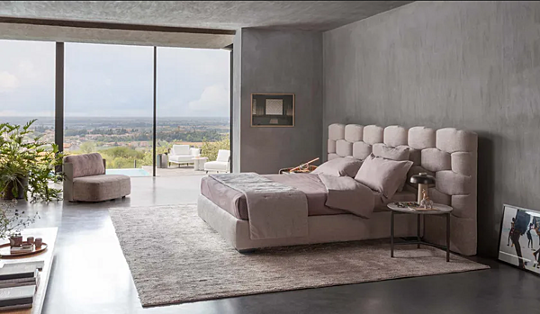 Letto matrimoniale con testata imbottita Flou Majal fabbrica Flou dall'Italia. Foto №2