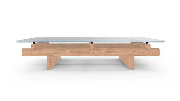 Tavolino da caffè rettangolare basso in legno e vetro CASSINA Sengu fabbrica CASSINA dall'Italia. Foto №11