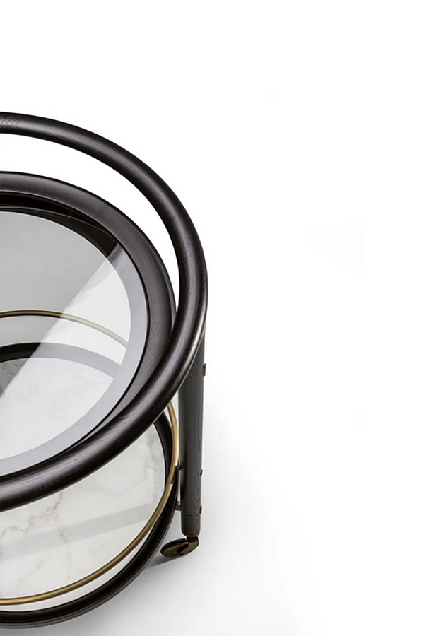 Троллей с деревянной и стеклянной столешницей POLTRONA FRAU DUO fabbrica POLTRONA FRAU dall'Italia. Foto №5