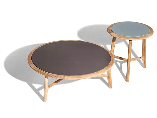 Tavolino da giardino rotondo basso in teak con top in ceramica POLTRONA FRAU The Secret Garden fabbrica POLTRONA FRAU dall'Italia. Foto №6