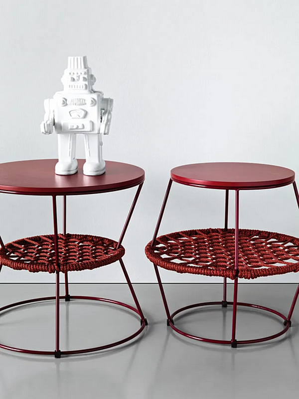 Tavolino da caffè rotondo in ferro con portamagazine integrato Ziggy Saba fabbrica SABA dall'Italia. Foto №4