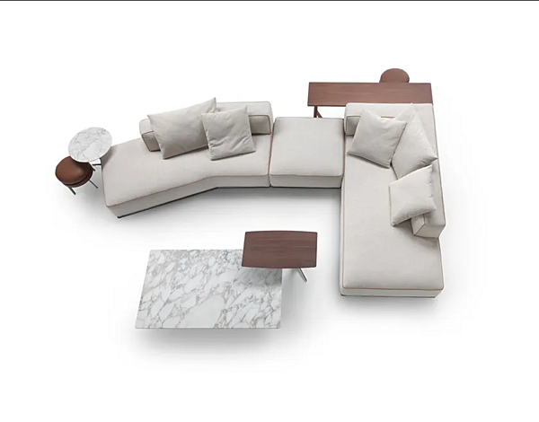 Divano angolare in tessuto con porta-riviste integrato FLEXFORM PERRY fabbrica FLEXFORM dall'Italia. Foto №8