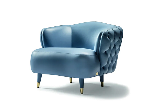 Poltrona in pelle tufted con braccioli Black Tie Savoi SAV10C, SAV10L fabbrica Black Tie dall'Italia. Foto №1