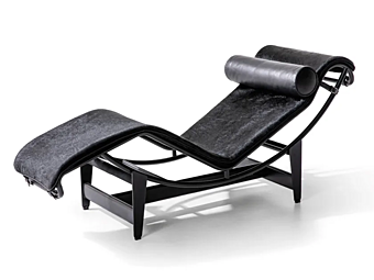 Chaise longue regolabile in continuo nera in materiale durevole CASSINA 4 004