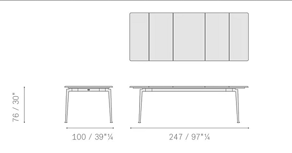 Tavolo da giardino rettangolare in alluminio e legno Solaria POLTRONA FRAU fabbrica POLTRONA FRAU dall'Italia. Foto №9