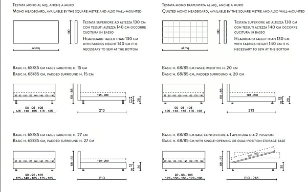 Letto matrimoniale con testiera imbottita in tessuto Duomo Design Mono Basic Mono Sponda Large fabbrica Duomo Design dall'Italia. Foto №4