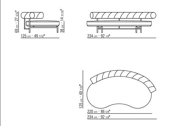Divano curvo in tessuto Supermax outdoor FLEXFORM fabbrica FLEXFORM dall'Italia. Foto №9