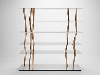 Libreria doppia faccia in alluminio e legno Sendai Casamania & Horm fabbrica Casamania & HORM dall'Italia