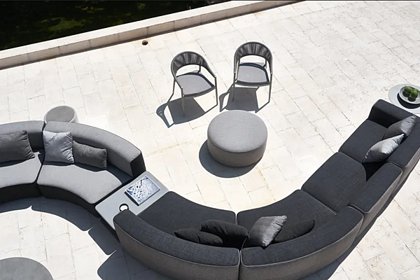 Divano modulare curvo in tessuto da giardino con schienale imbottito VARASCHIN Circle Belt 221 fabbrica VARASCHIN dall'Italia. Foto №6