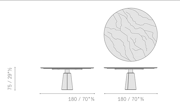 Tavolo da pranzo rotondo con piano in marmo Mesa Due POLTRONA FRAU fabbrica POLTRONA FRAU dall'Italia. Foto №4