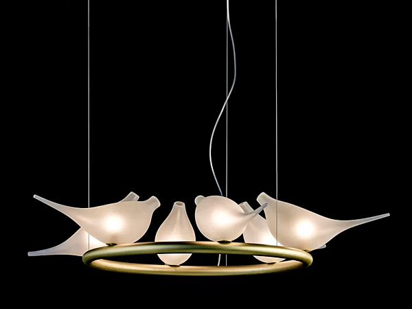 Lampada a sospensione in vetro soffiato artigianale Light of Love 6 MULTIFORME SS3380-6 fabbrica MULTIFORME dall'Italia. Foto №1