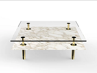 Tavolino da caffè quadrato con gambe in marmo GHIDINI1961 fabbrica GHIDINI1961 dall'Italia