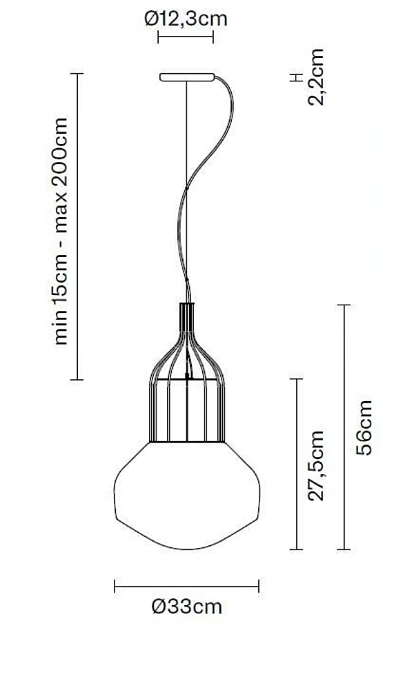 Lampada a sospensione in vetro soffiato Fabbian collezione Aerostat fabbrica Fabbian dall'Italia. Foto №12