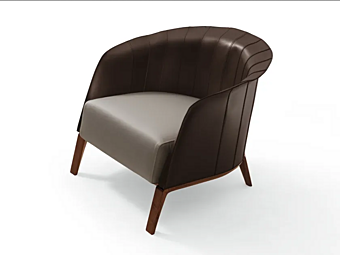 Poltrona in pelle con braccioli Aura GIORGETTI 63981, 63982