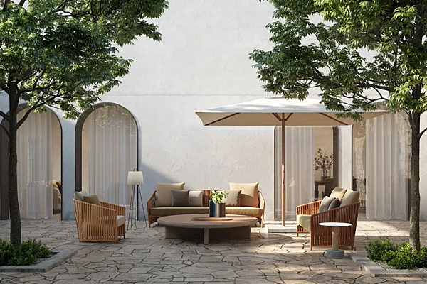 Divano a tre posti con rivestimento in tessuto KETTAL Bitta Lounge fabbrica KETTAL dall'Italia. Foto №5
