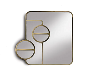 Specchio quadrato in metallo con cornice Black Tie MOUSQUARE MOU110