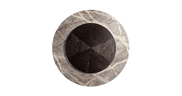 Tavolo da pranzo rotondo in marmo con lazy susan in legno POLTRONA FRAU Mesa Due fabbrica POLTRONA FRAU dall'Italia. Foto №3