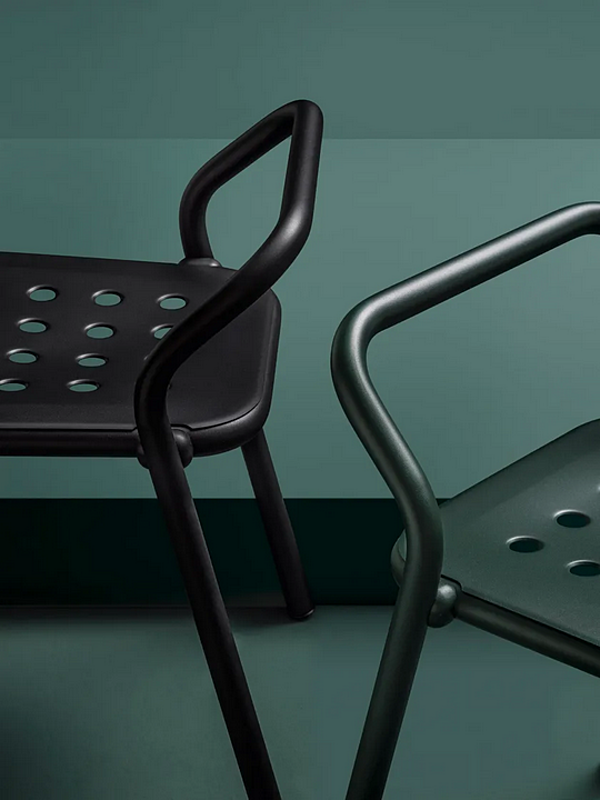 Sedia da giardino impilabile in alluminio con schienale aperto Noss VARASCHIN 24500/L, 24501/L, 24502/L, 24503/L fabbrica VARASCHIN dall'Italia. Foto №8