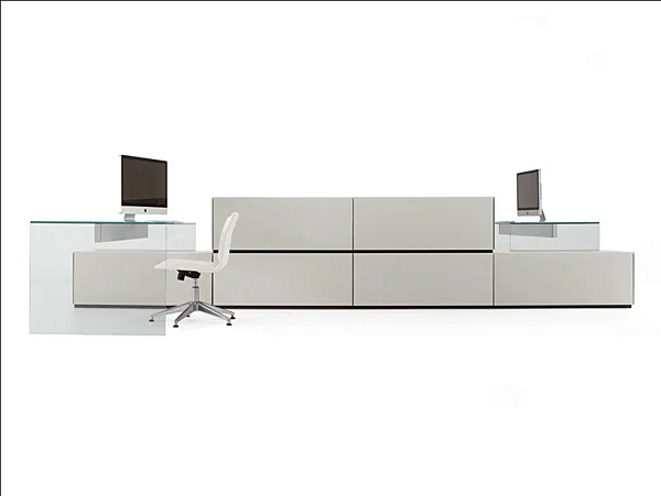 Scrivania in cristallo con ripiani AIR UP Gallotti&Radice fabbrica Gallotti & Radice dall'Italia. Foto №1