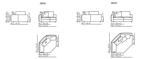 Divano angolare in tessuto con chaise longue Harper FLEXFORM fabbrica FLEXFORM dall'Italia. Foto №6