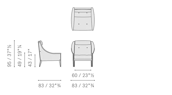 Poltrona con braccioli in tessuto Dezza 48 Poltrona Frau fabbrica POLTRONA FRAU dall'Italia. Foto №4