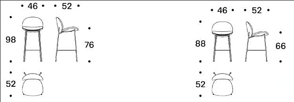Sgabello in tessuto alto con schienale Saba Ola fabbrica SABA dall'Italia. Foto №3