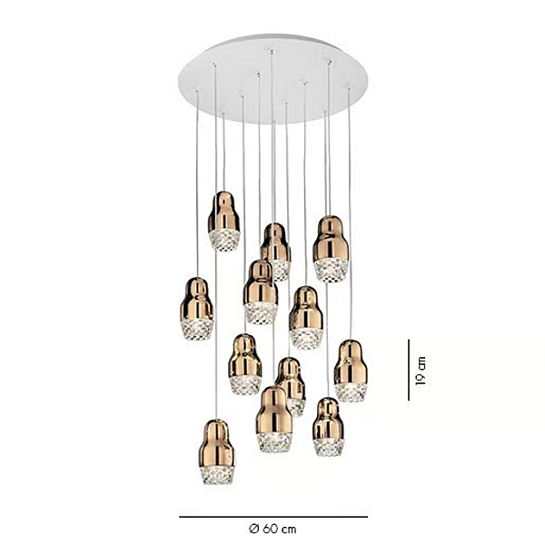 Lampada a sospensione in vetro e alluminio LED Fedora AXOLIGHT fabbrica Axolight dall'Italia. Foto №4