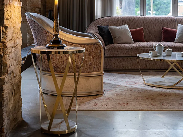 Tavolino laterale alto rotondo in onice Savio Firmino 3634 fabbrica SAVIO FIRMINO dall'Italia. Foto №3