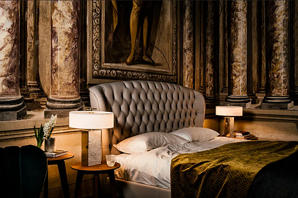 Letto in pelle con testata trapuntata Black Tie Savoi SAV180H, SAV200H fabbrica Black Tie dall'Italia. Foto №4