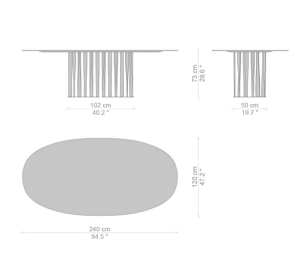 Tavolo con base in alluminio CASSINA 475 BOBOLI fabbrica CASSINA dall'Italia. Foto №9