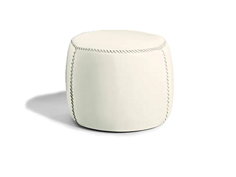 Pouf rotondo in pelle Casablanca Black Tie CAS55