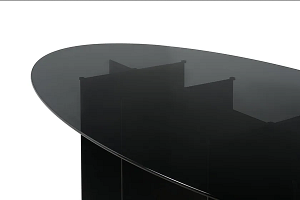 Tavolo da pranzo ovale in vetro CHELINI ROY fabbrica CHELINI dall'Italia. Foto №5